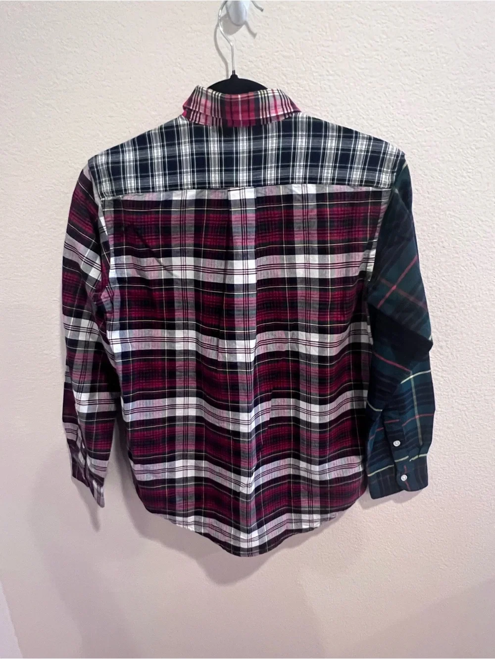 Ralph Lauren Split Plaid Button-Down Shirt - Navy, Green & Red boys Medium